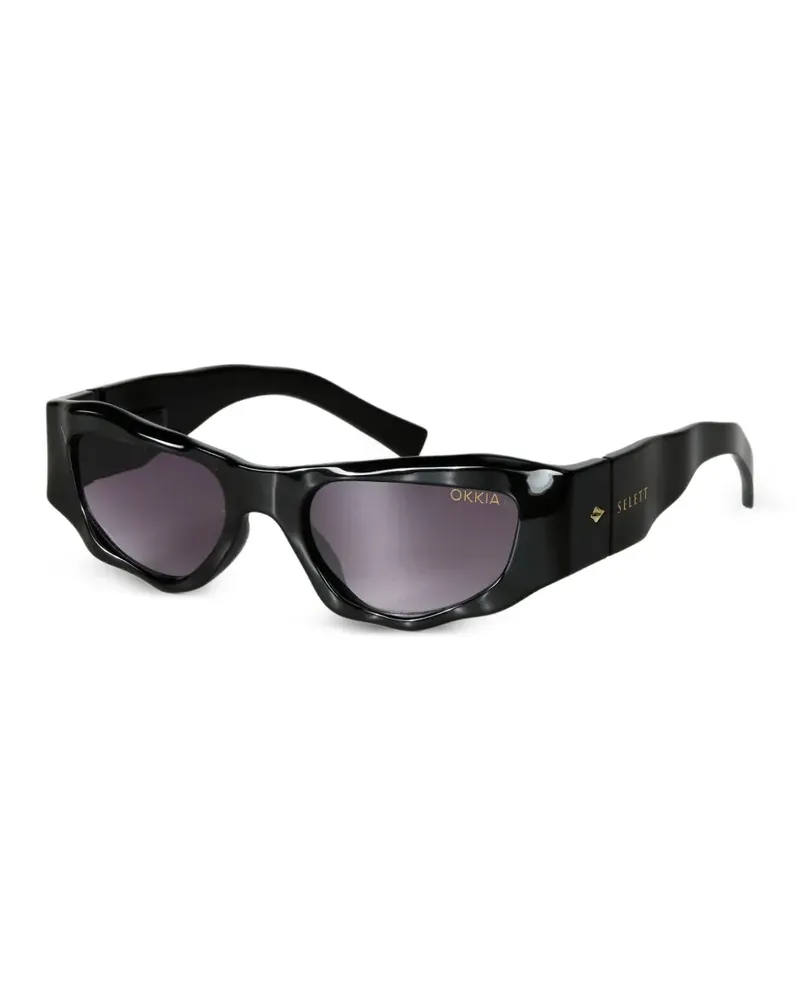 Seletti x Okia Colorado Sonnenbrille mit welligem Gestell - Schwarz Schwarz