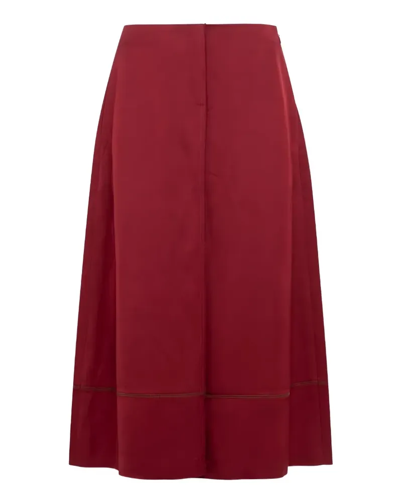 TELA frayed-edge A-line midi skirt - Rot Rot