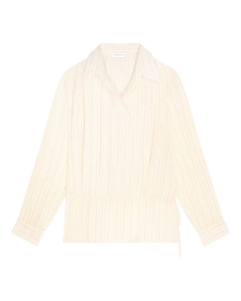 Dries van Noten Gewickeltes Oberteil mit Nadelstreifen - Nude Nude