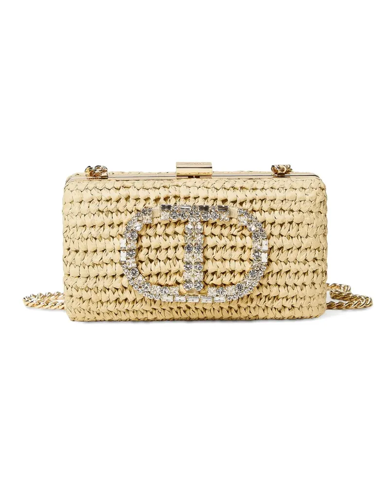 Twin-Set Clutch mit Logo-Applikation - Nude Nude