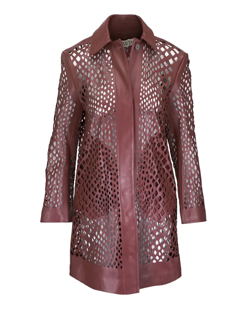 TWP Edinburgh openwork leather jacket - Braun Braun