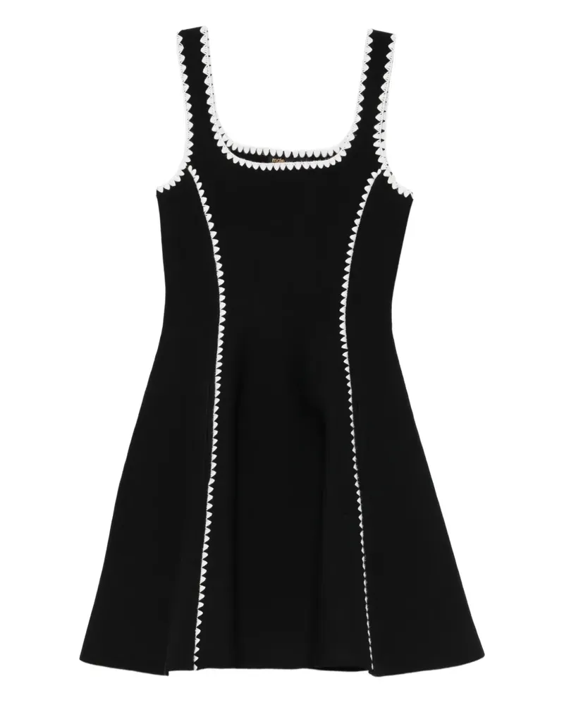 Maje Gestricktes Midikleid mit Wellensaum - Schwarz Schwarz