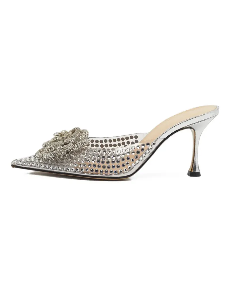 Mach & Mach Carrie Mules mit Kristallen - Silber Silber