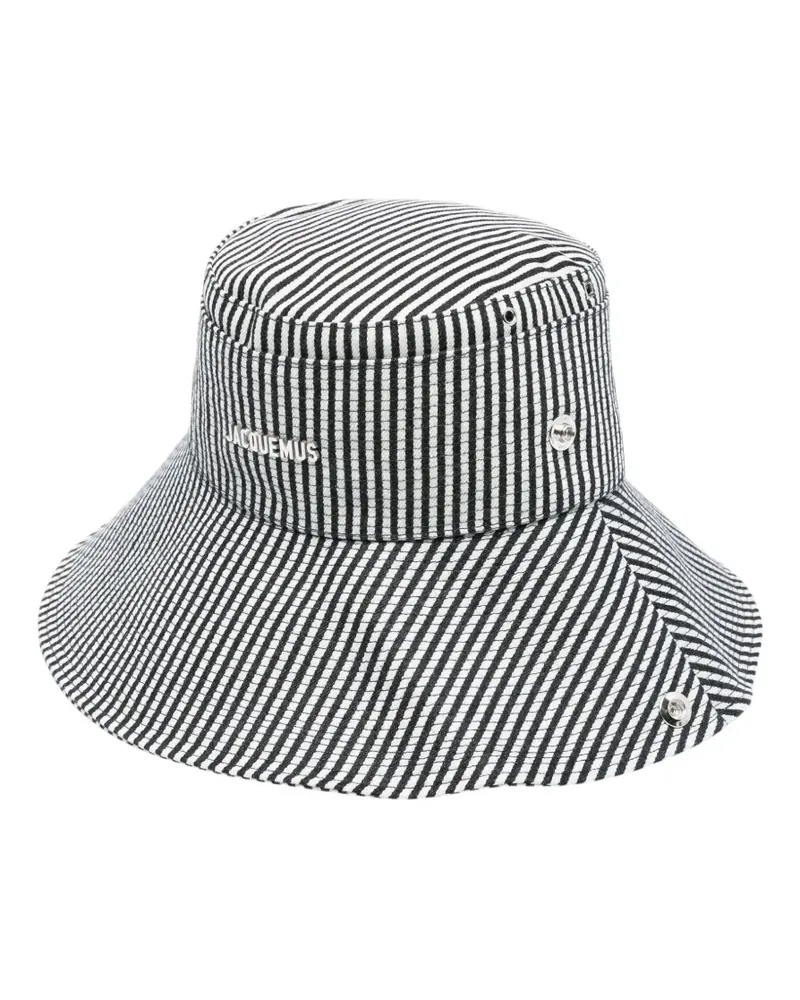 Jacquemus Gestreifter Le Bob de-Nîmes Jeans-Fischerhut - Weiß Weiß