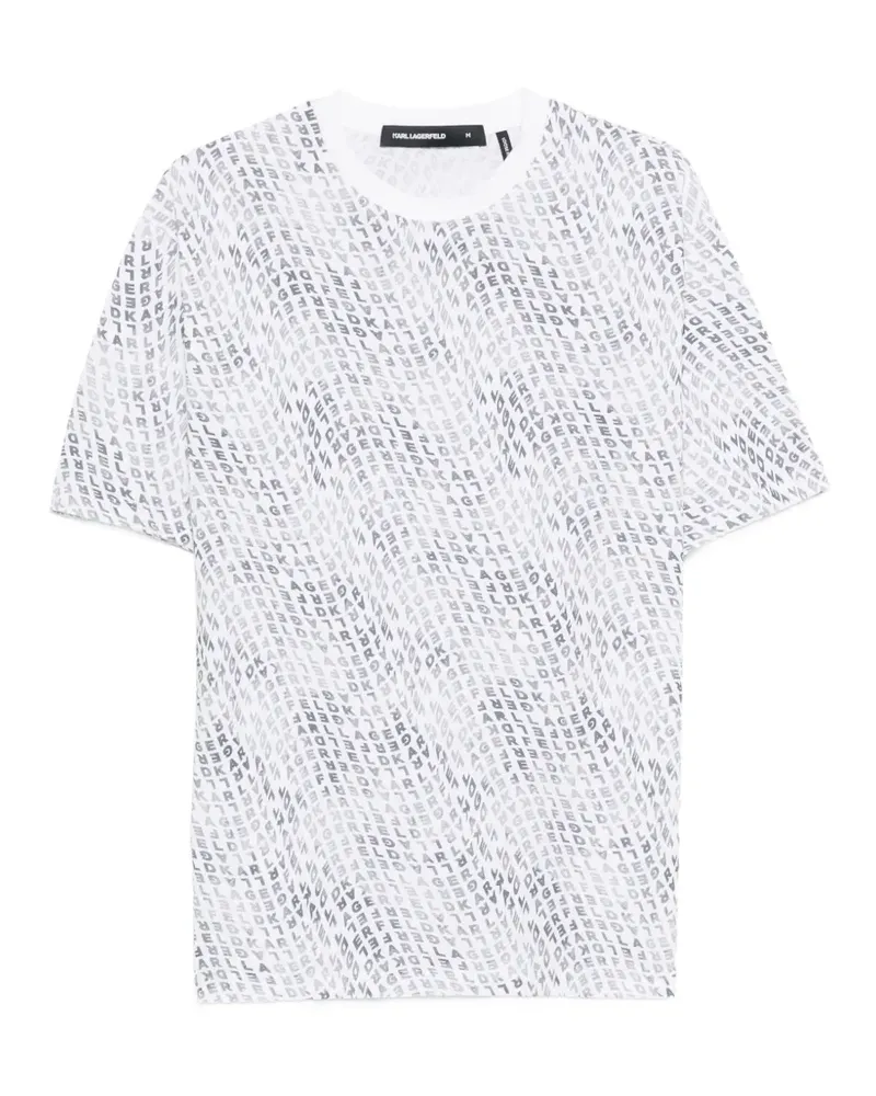 Karl Lagerfeld logo-pattern T-shirt - Weiß Weiß
