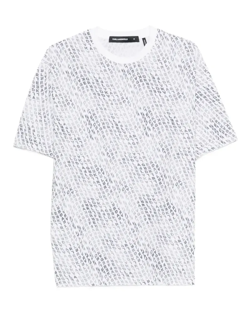 Karl Lagerfeld logo-pattern T-shirt - Weiß Weiß