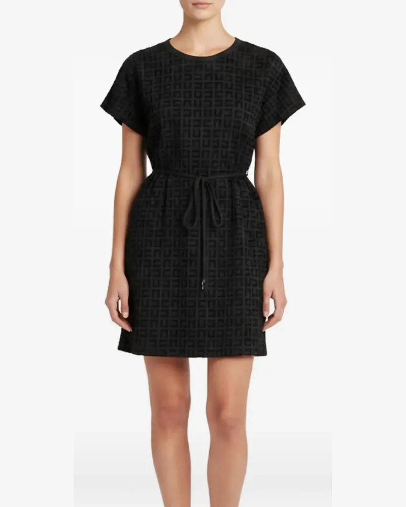 Elisabetta Franchi Monogram-patterned belted mini dress - Schwarz Schwarz