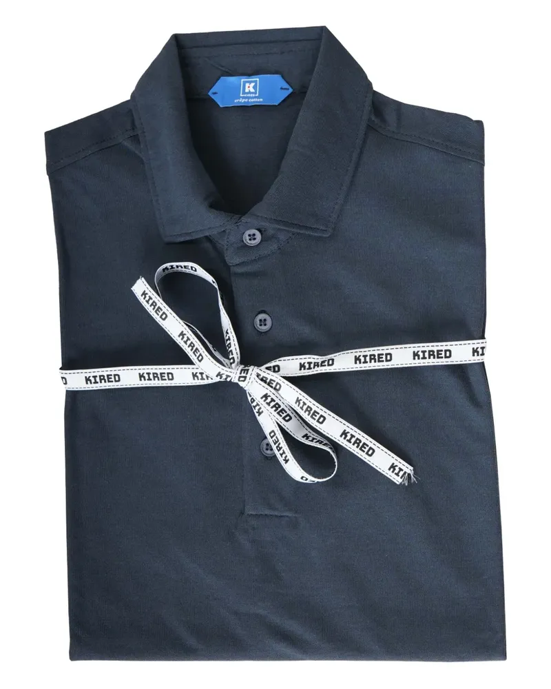 Kiton Poloshirt mit Viertelknöpfen - Blau Blau
