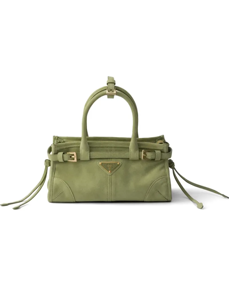 Prada Mini  Bonnie Handtasche aus Wildleder - Grün Grün