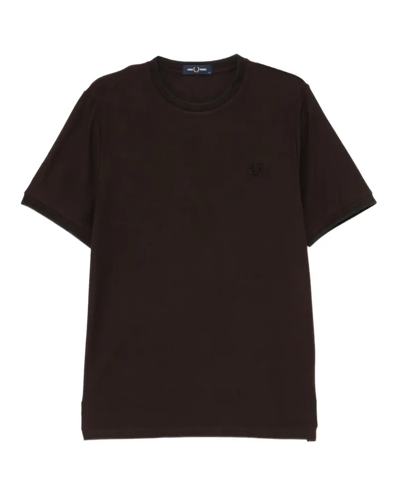 Fred Perry T-Shirt aus Krepp mit Besatz - Braun Braun