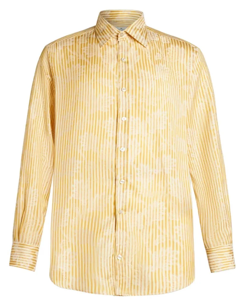 Etro Gestreiftes Jacquard-Hemd - Gelb Gelb