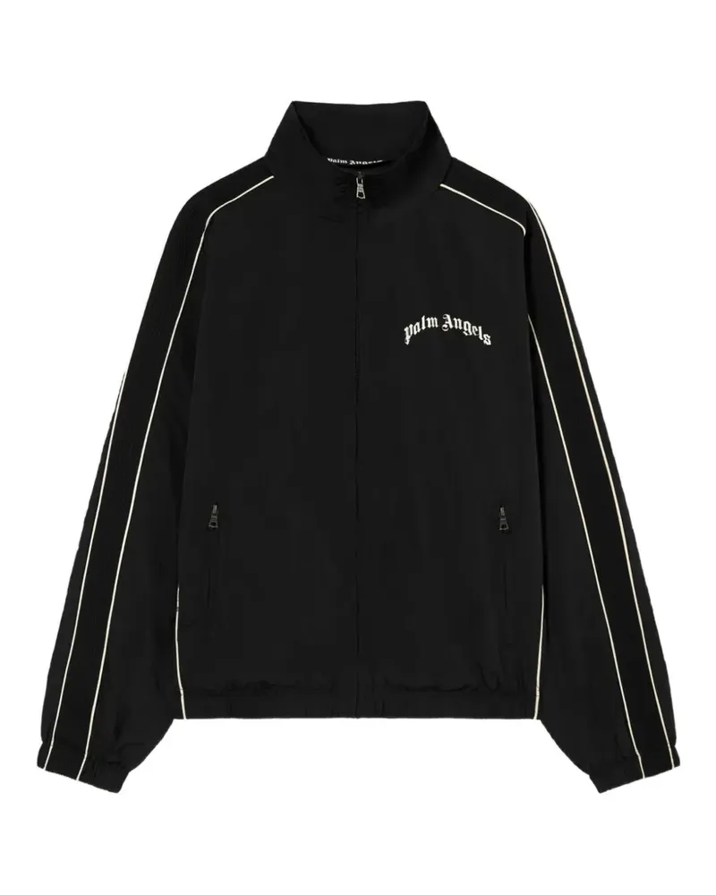 Palm Angels logo-print side-stripe windbreaker - Schwarz Schwarz