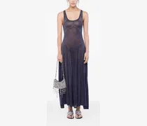 Ausgestelltes Strickkleid mit Hotfix-Muster - Blau