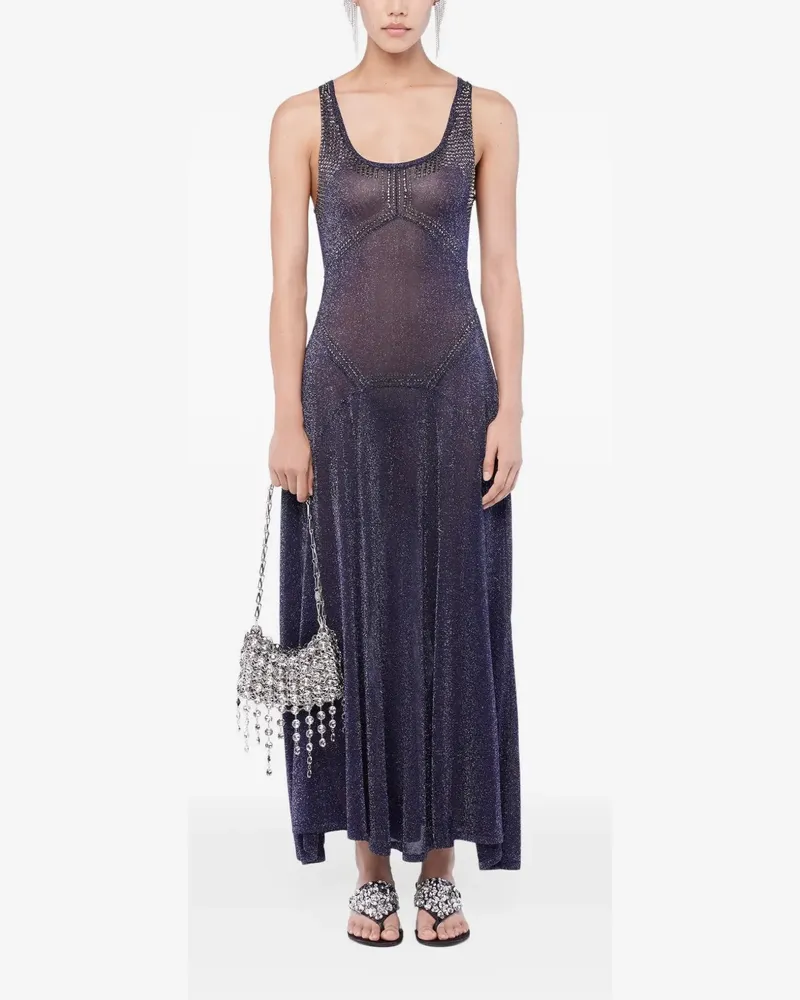 Paco Rabanne Ausgestelltes Strickkleid mit Hotfix-Muster - Blau Blau