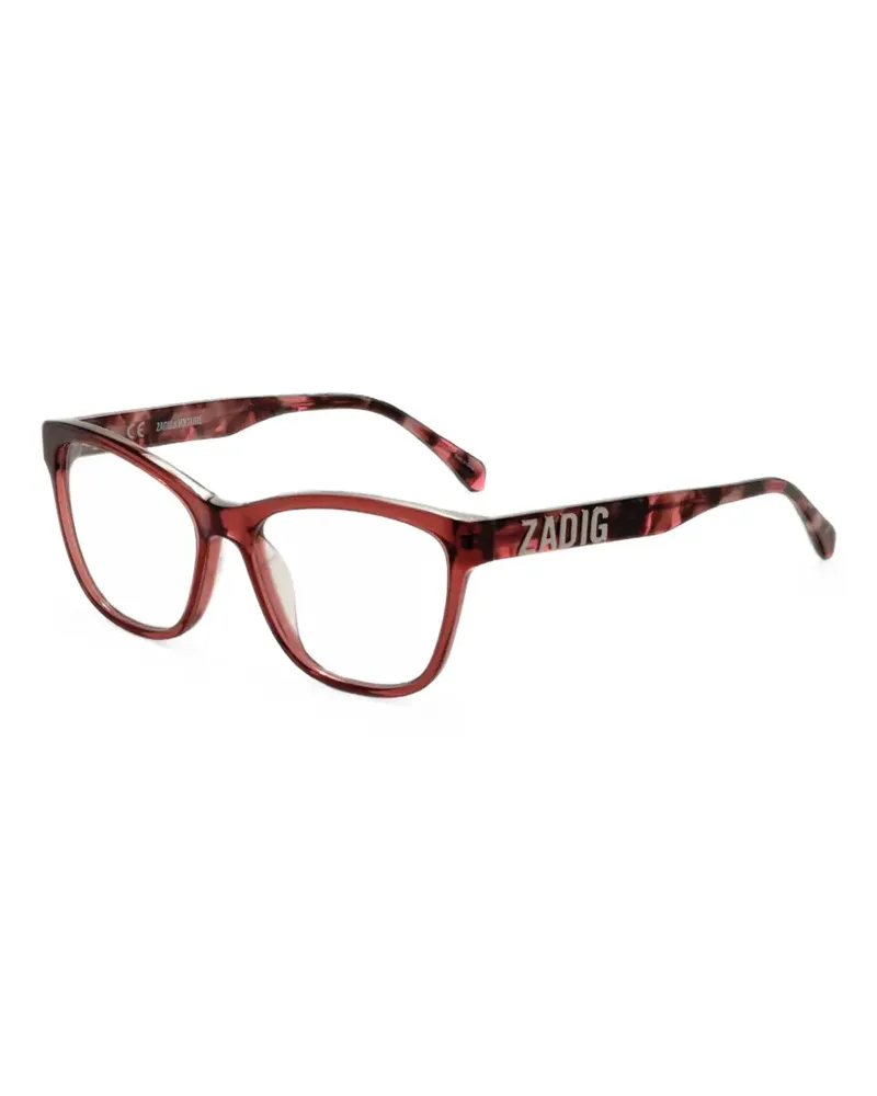 Zadig & Voltaire Eckige Brille mit Logo-Schild - Rot Rot