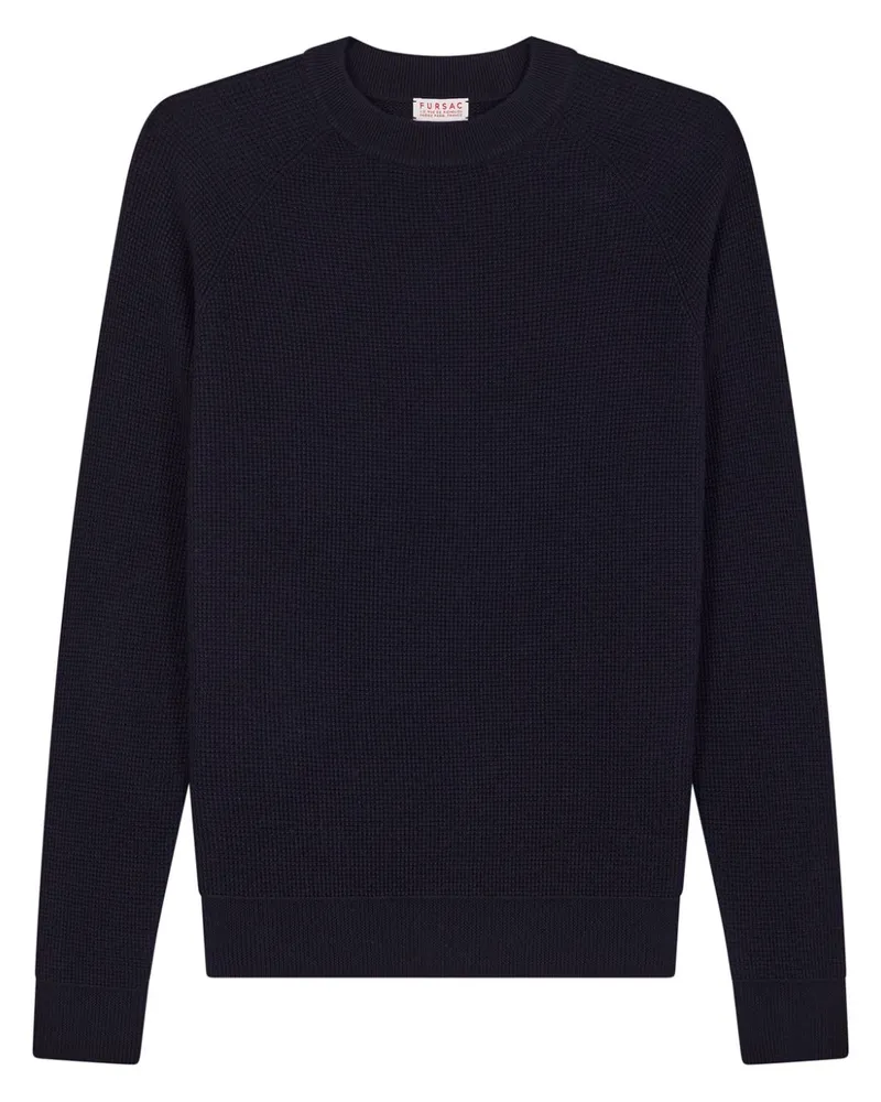 FURSAC Pullover mit Waffelstrick-Muster - Blau Blau