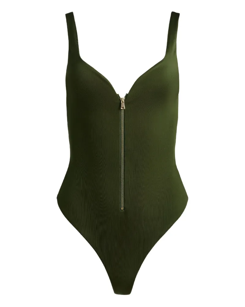 Alice + Olivia Eve Jumpsuit mit Reißverschluss - Grün Grün