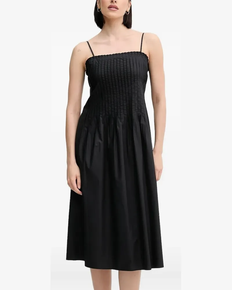 Sisley Midikleid mit Falten - Schwarz Schwarz