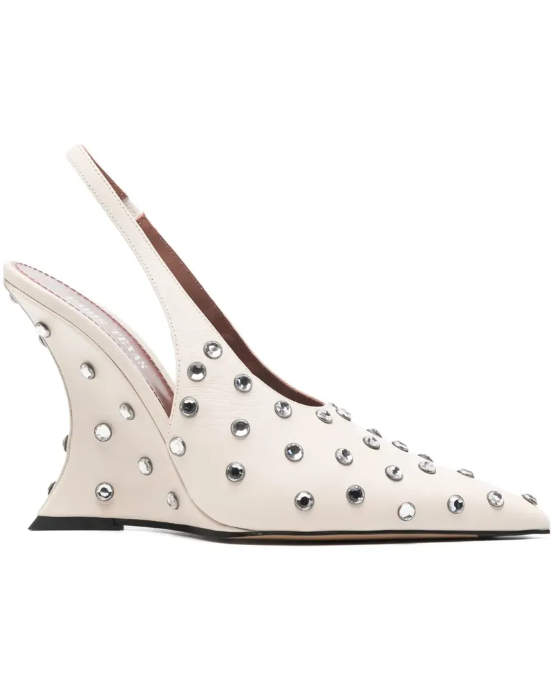 Paris Texas Nina crystal slingback - Nude Nude