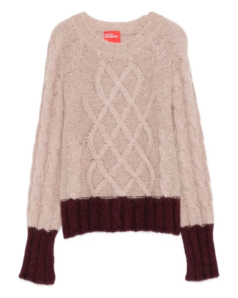 ..,merci Pullover mit Zopfmuster - Rosa Rosa