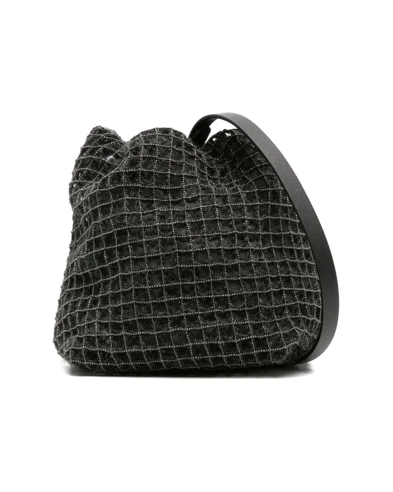 Brunello Cucinelli Bestickte Beuteltasche - Schwarz Schwarz