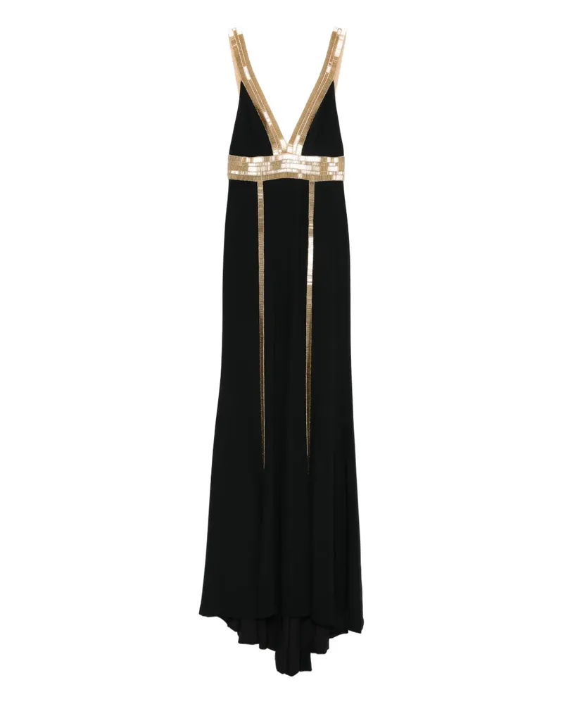 COSTARELLOS Verziertes Maxikleid - Schwarz Schwarz