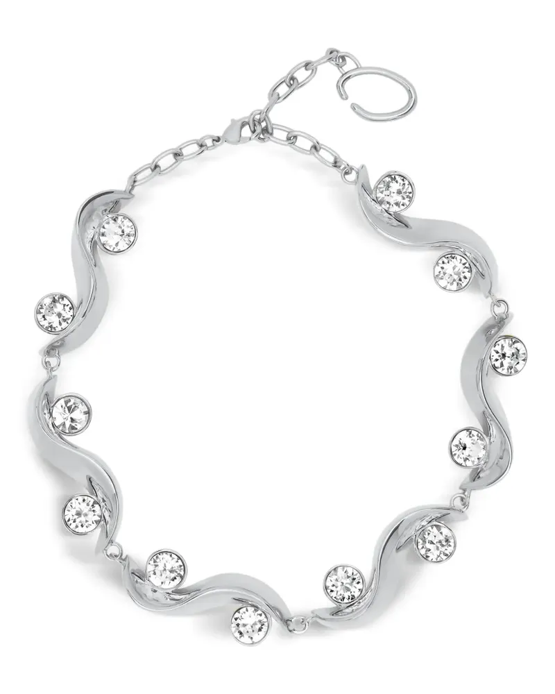 Oscar de la Renta Halskette mit Kristallen - Silber Silber