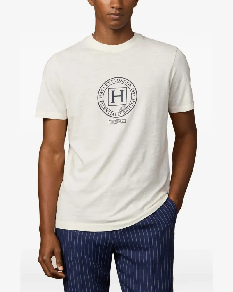 Hackett Heritage H T-Shirt mit Logo-Print - Weiß Weiß