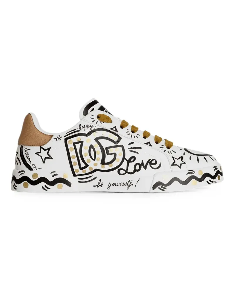 Dolce & Gabbana calfskin Portofino sneakers - Weiß Weiß