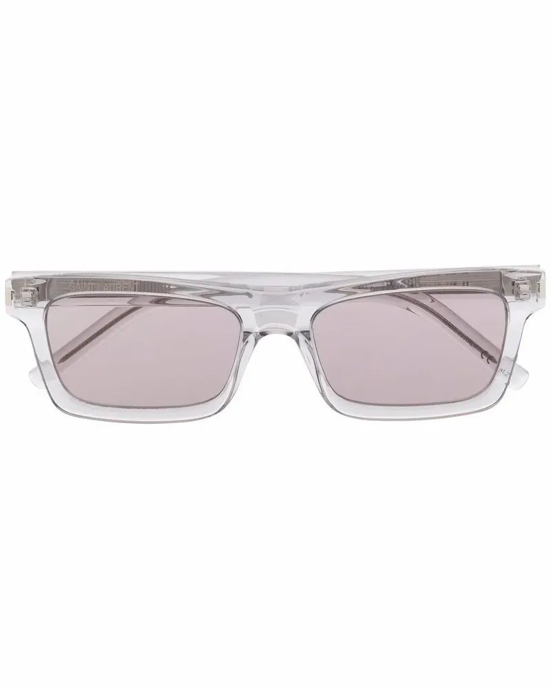 Saint Laurent Eckige Sonnenbrille - Silber Silber