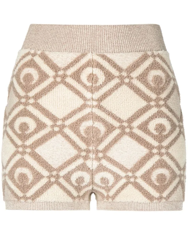 Marine Serre Gestrickte Jacquard-Shorts Nude