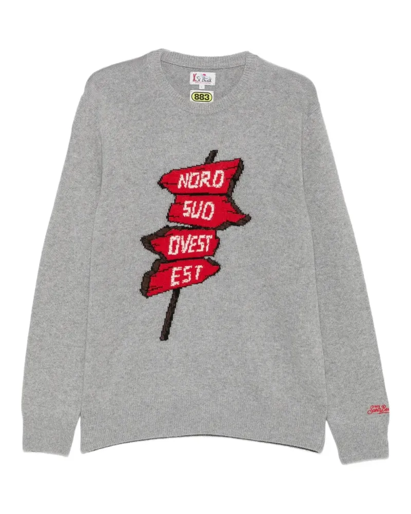 MC2 Saint Barth Heron Intarsien-Pullover mit Rundhalsausschnitt - Grau Grau