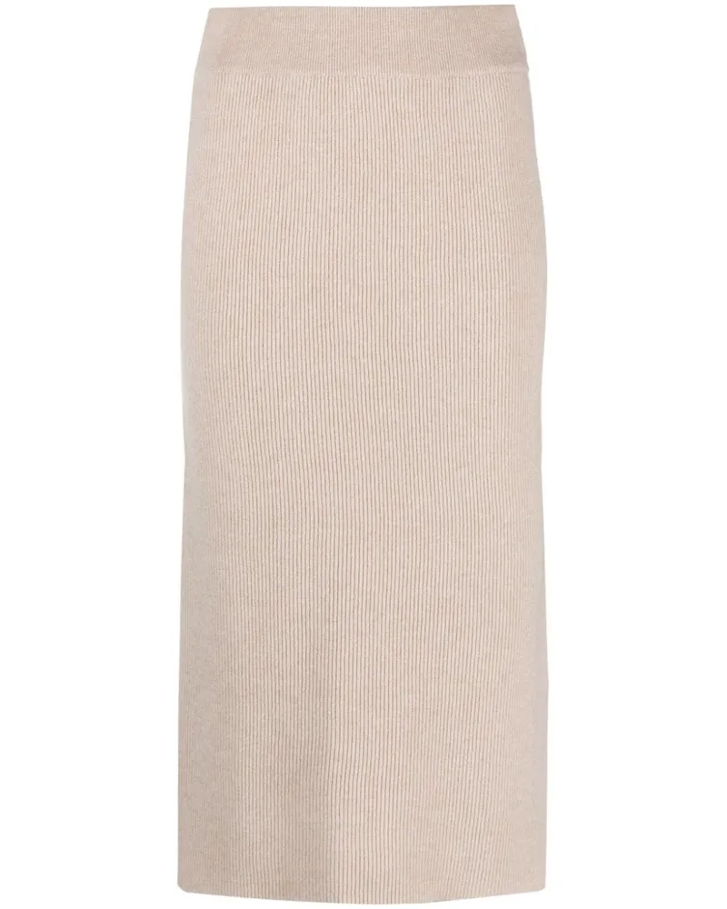 Brunello Cucinelli Midirock aus geripptem Strick - Braun Braun