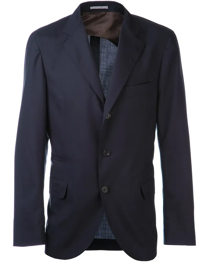 Brunello Cucinelli Reisejacke mit drei Knöpfen - Blau Blau