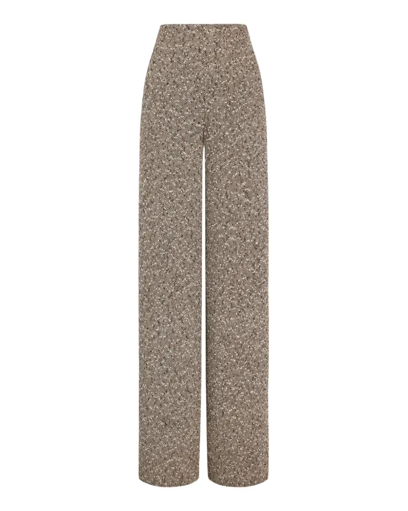 Oscar de la Renta Weite Hose aus Slubby-Tweed - Nude Nude