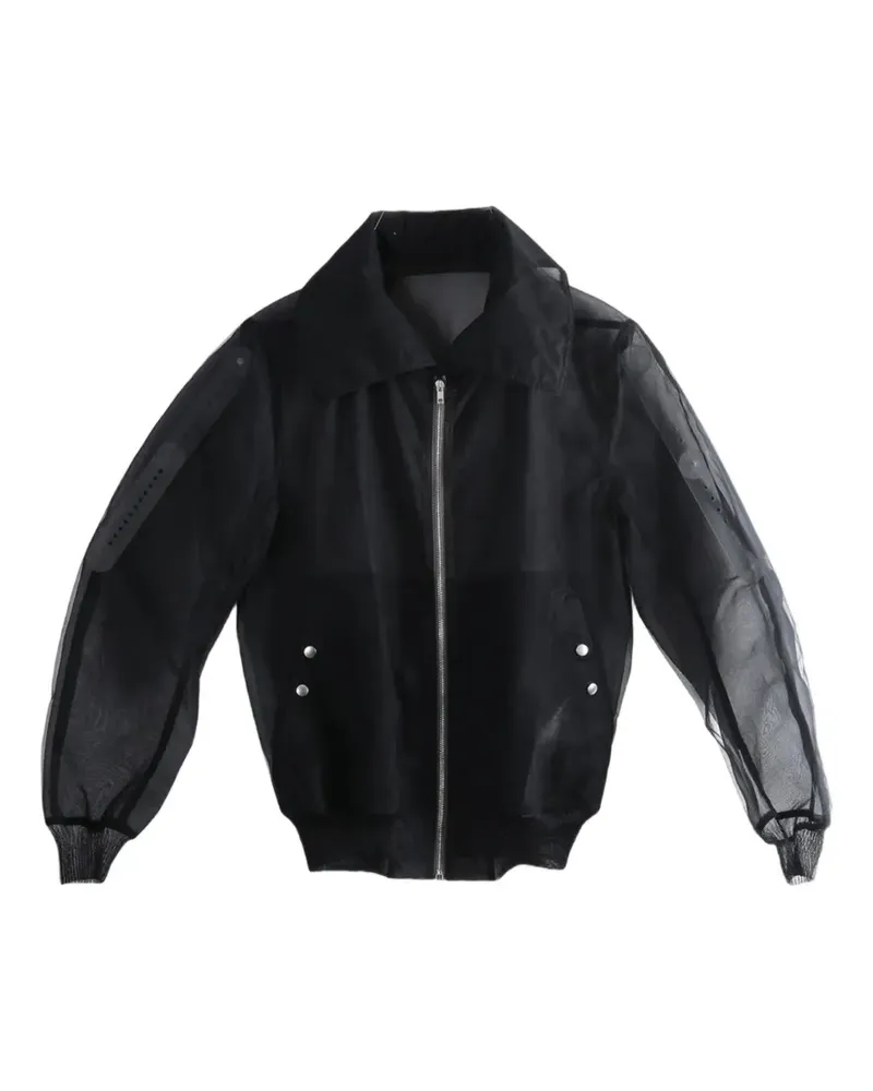 Rick Owens Dracucollar sheer zip-up jacket - Schwarz Schwarz