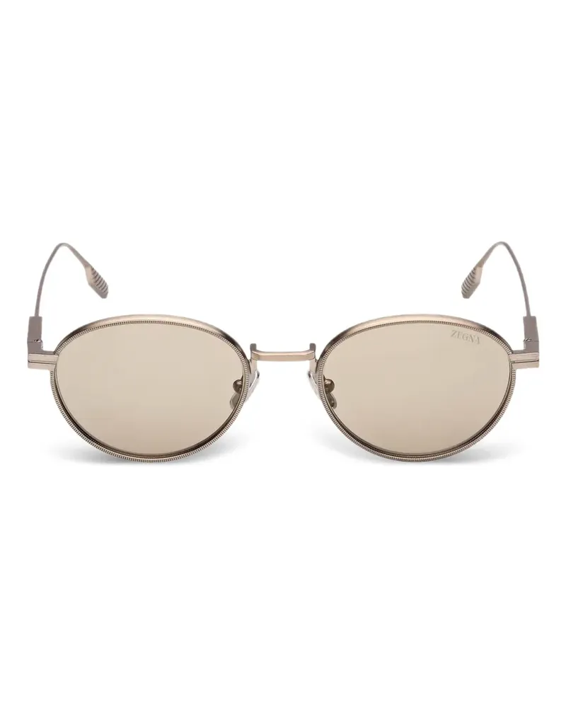 Ermenegildo Zegna oval-frame sunglasses - Nude Nude