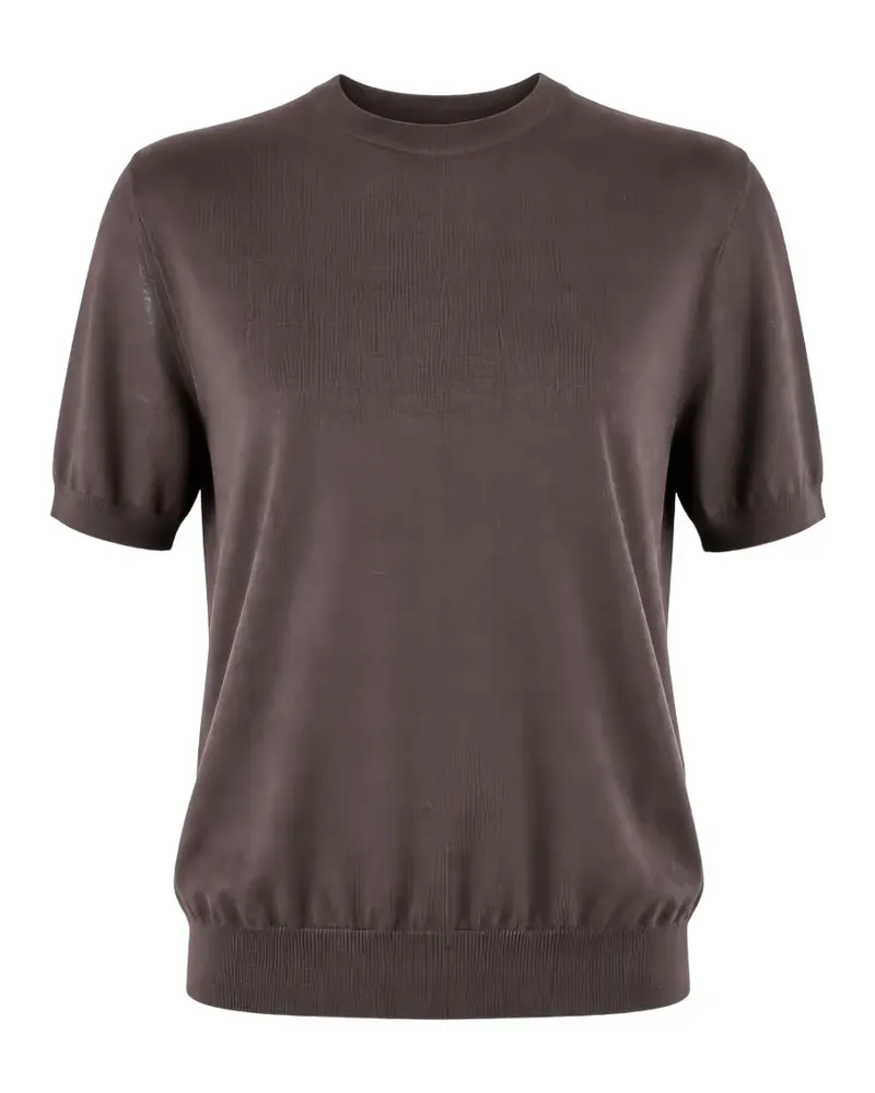 Altea T-Shirt mit geripptem Besatz - Braun Braun