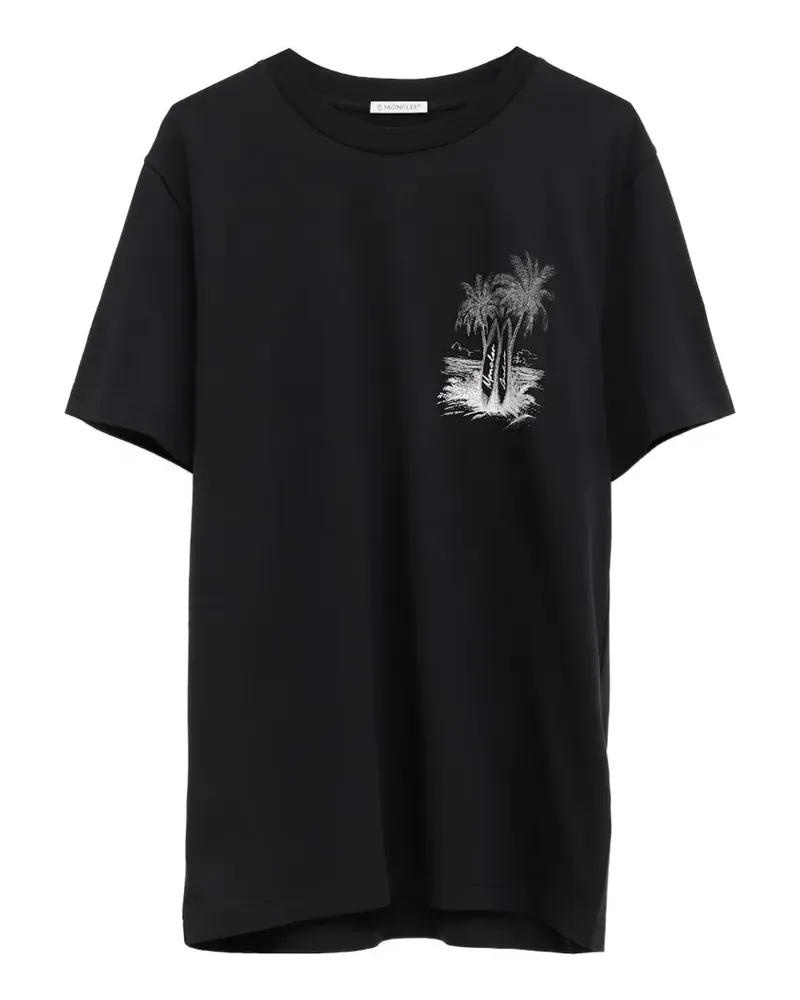 Moncler beach printed t-shirt - Schwarz Schwarz