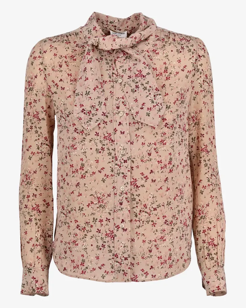 Saint Laurent Hemd mit Blumen-Print - Rosa Rosa