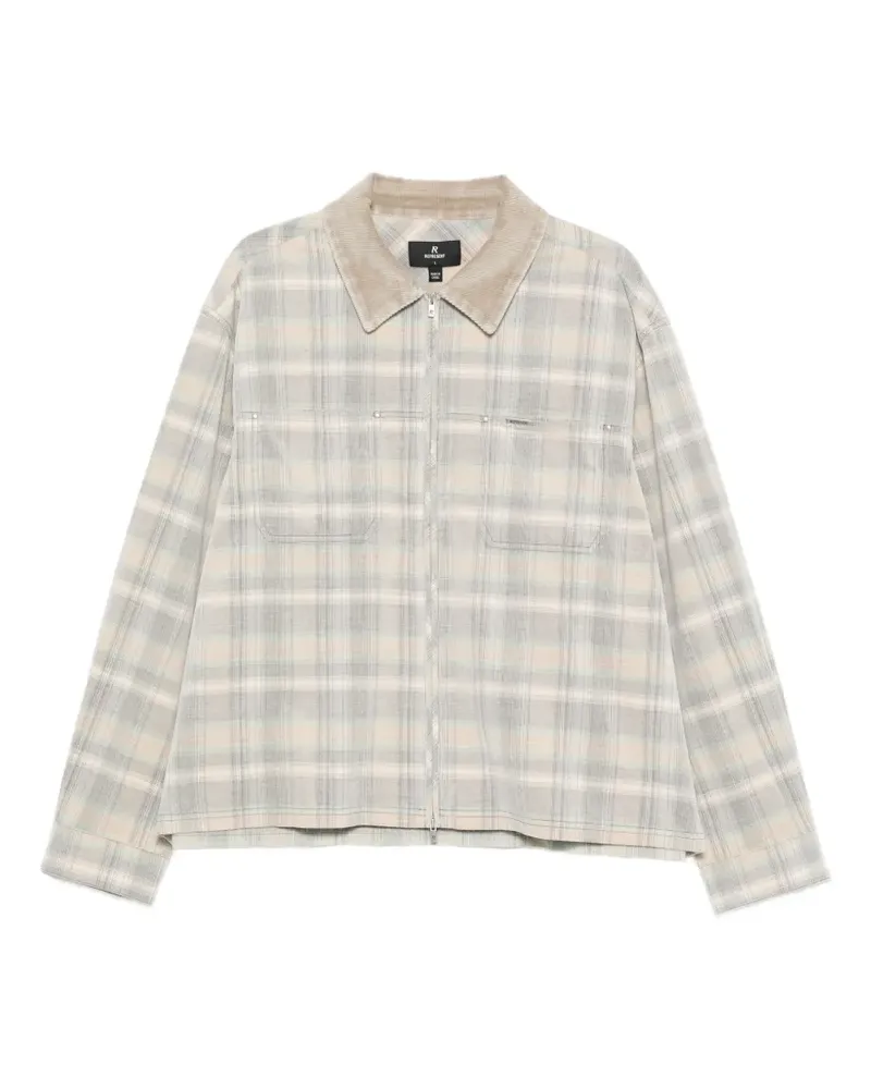REPRESENT plaid corduroy-collar overshirt - Grau Grau