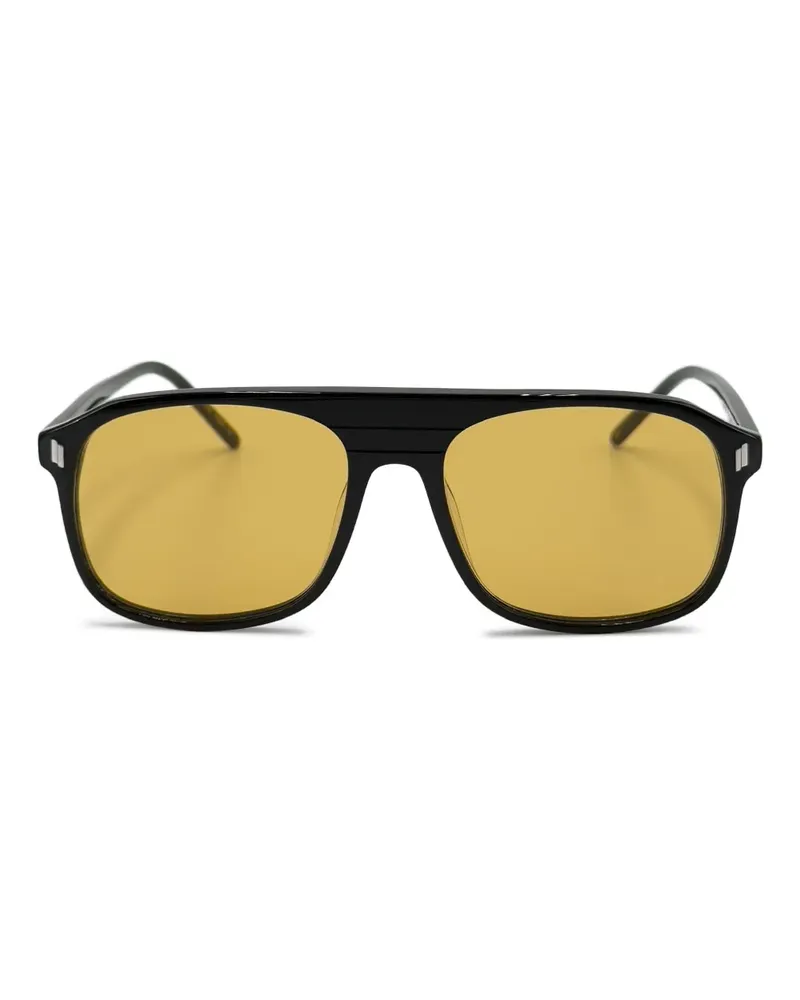 Lesca Sonnenbrille mit Oversized-Gestell - Schwarz Schwarz