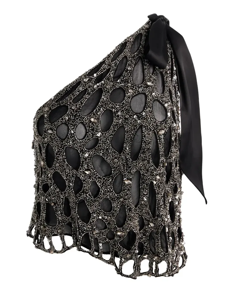 Alice + Olivia Verziertes Yesenia Oberteil - Schwarz Schwarz