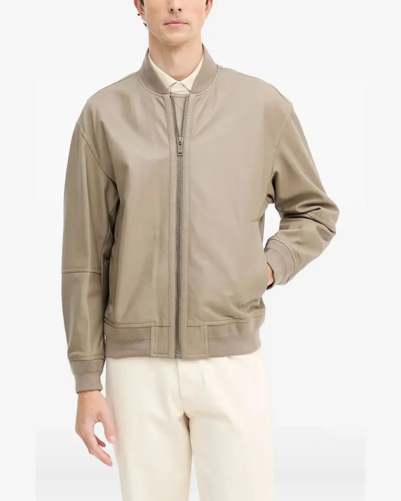 HUGO BOSS Jobrice Lederjacke mit Reißverschluss - Nude Nude