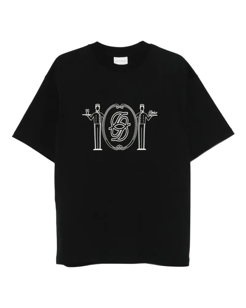 Drôle de Monsieur T-Shirt mit Room Service-Print - Schwarz Schwarz