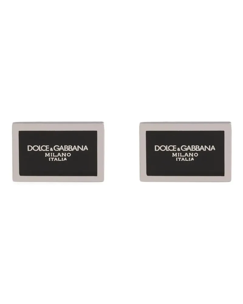 Dolce & Gabbana Manschettenknöpfe mit Logo-Schild - Silber Silber
