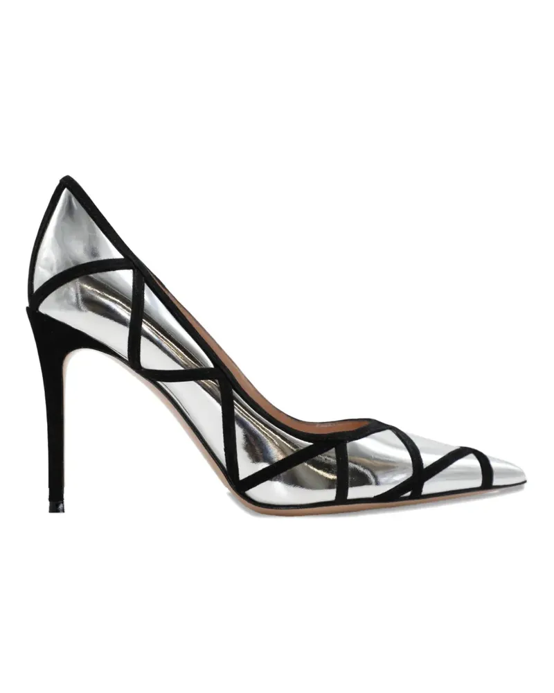 Gianvito Rossi point-toe metallic heeled pumps - Silber Silber