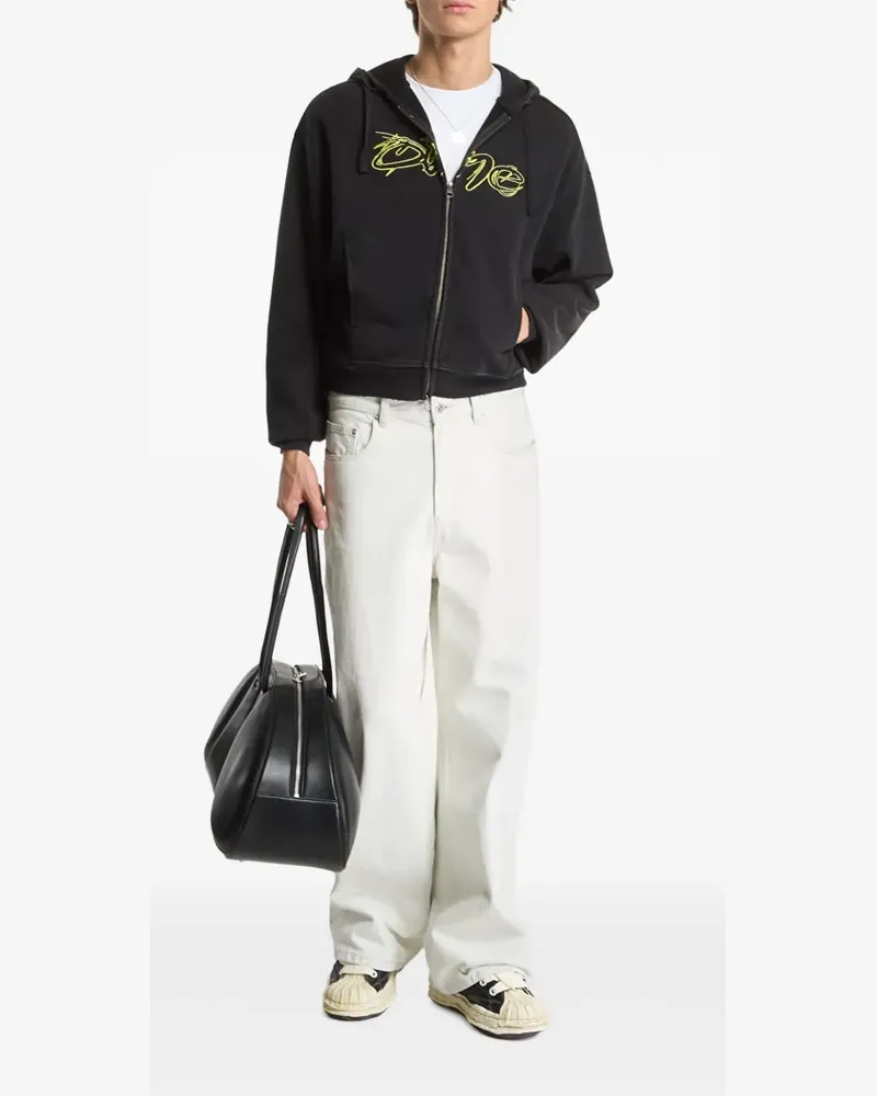 Dime Hoodie aus Frottee im Distressed-Look - Schwarz Schwarz