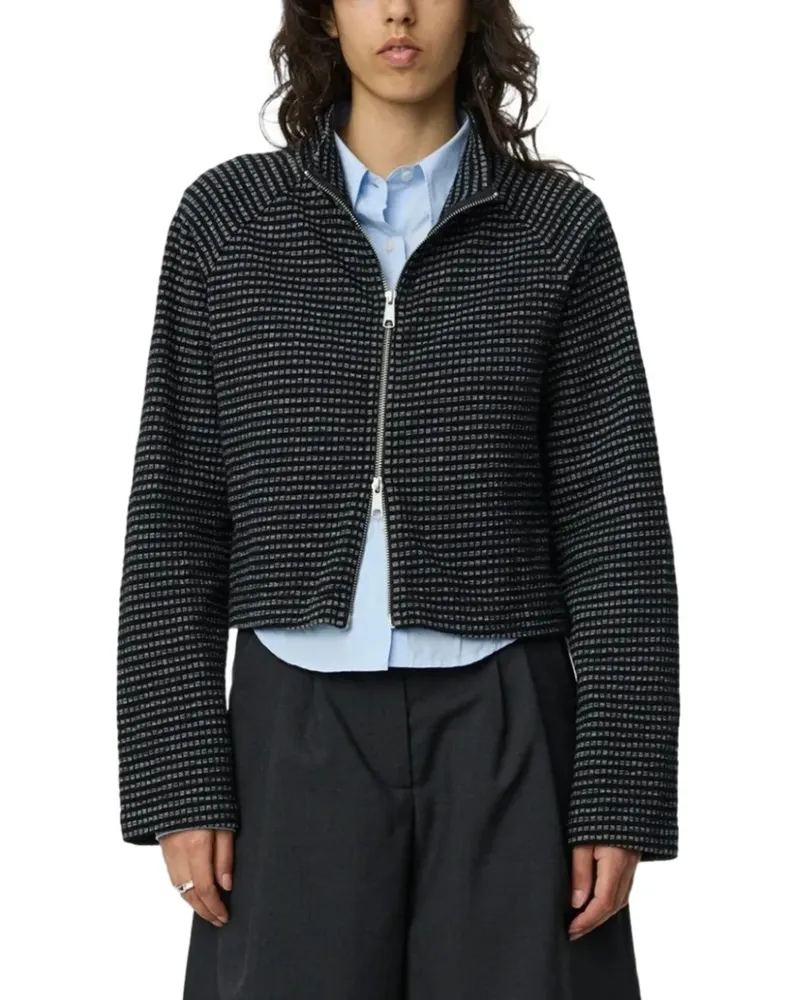 Mfpen check-pattern cropped jacket - Schwarz Schwarz