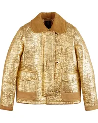 Fay Lederjacke mit metallischem Finish Gold